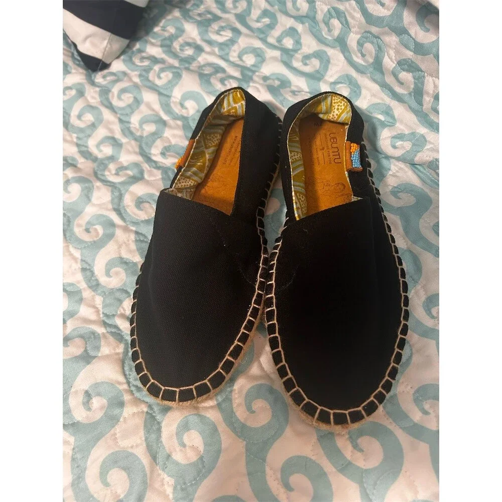 Ubuntu Life Slip-On Espadrille Flats Womens US 7W Black Cushioned Insole - Picture 3 of 9